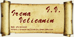 Irena Veličanin vizit kartica